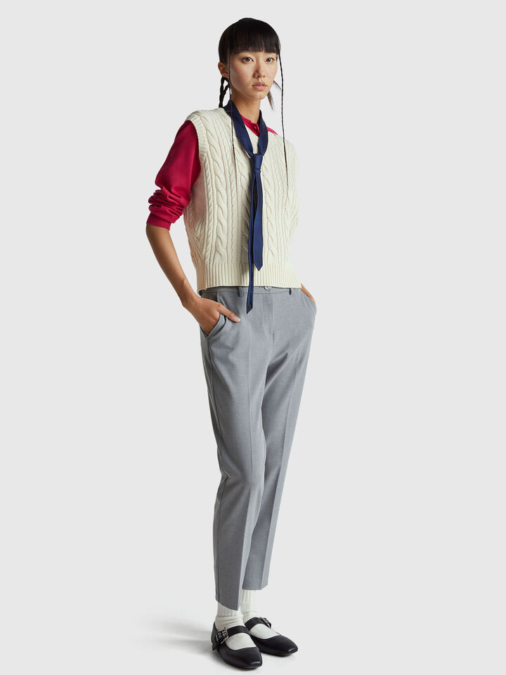 S/L V NECK SWEATER Women image number 3